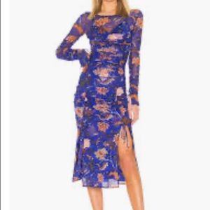 DVF Overlay Mesh Floral Midi